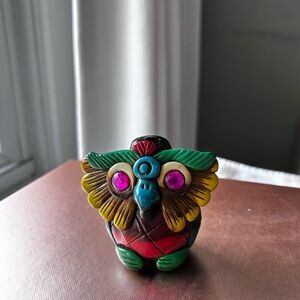 Handmade Mexican Folk Art Owl Whistle Figurine